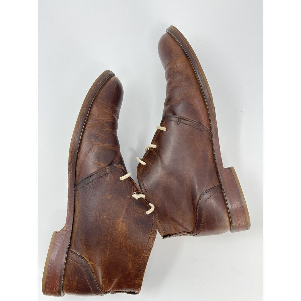 J. Shoes Monarch Brown Leather Lace-Up Plain Toe Shoes Chukka Boots Men's US 9.5 - Picture 10 of 16